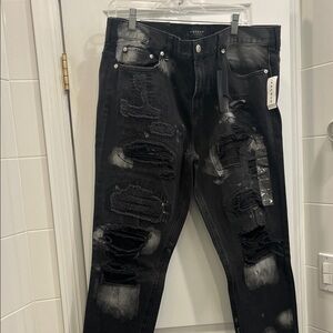 PacSun Men's Black Distressed Skinny Jeans